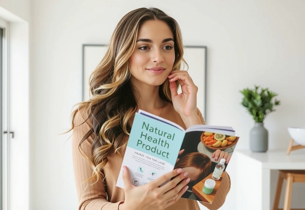 Mujer leyendo sobre productos de Fallavitvb