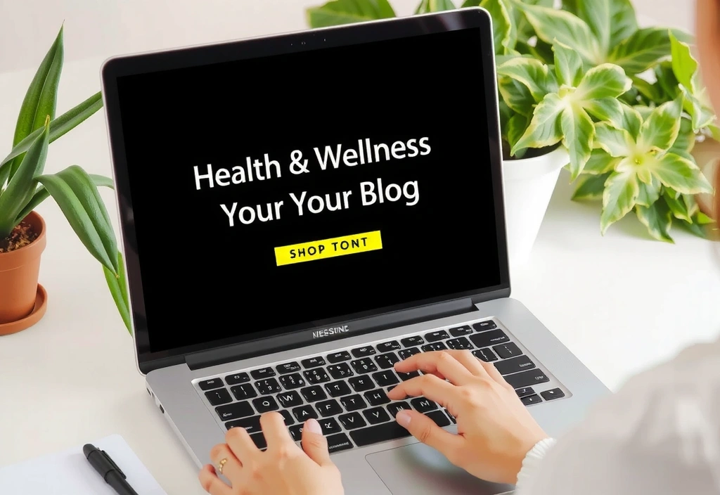 Persona escribiendo en un blog sobre salud